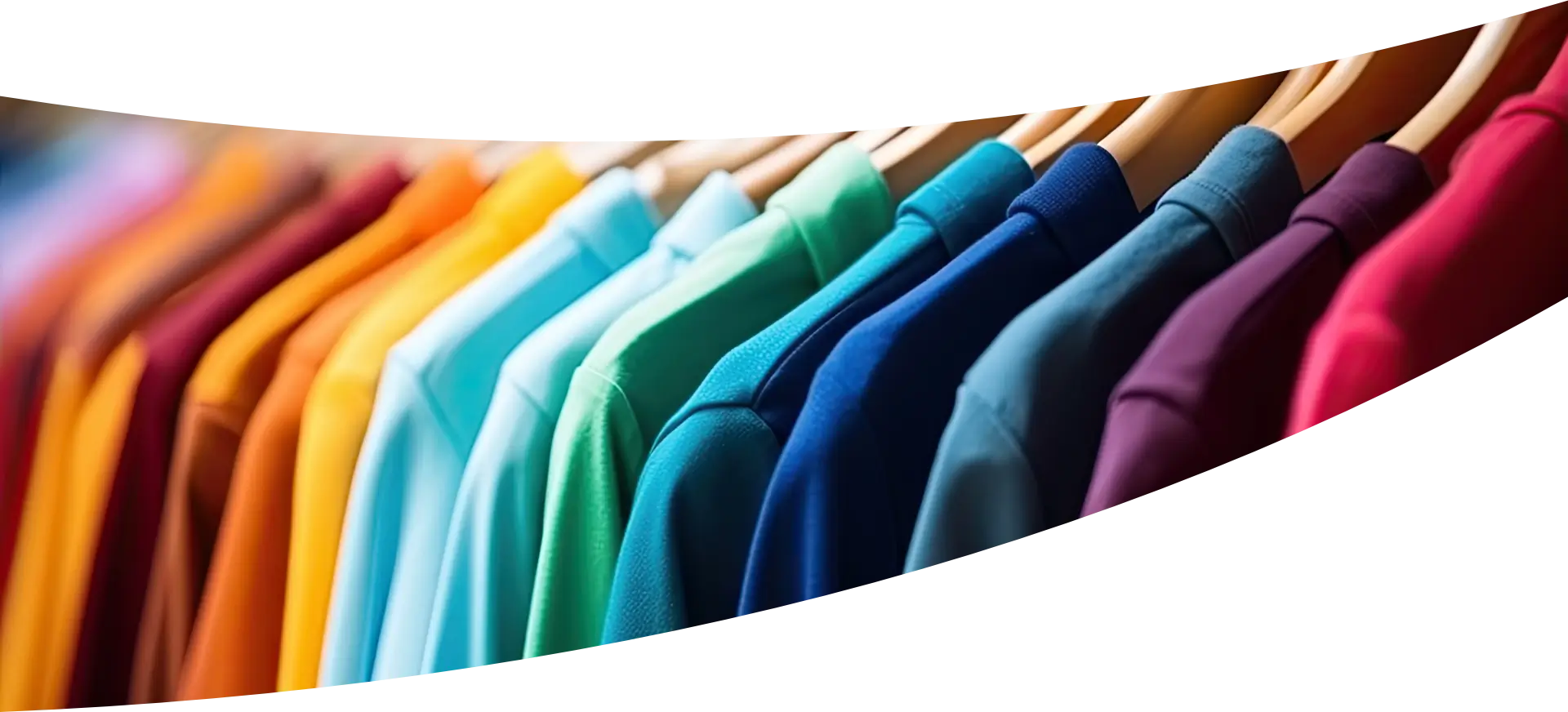 rack of colorful clothing